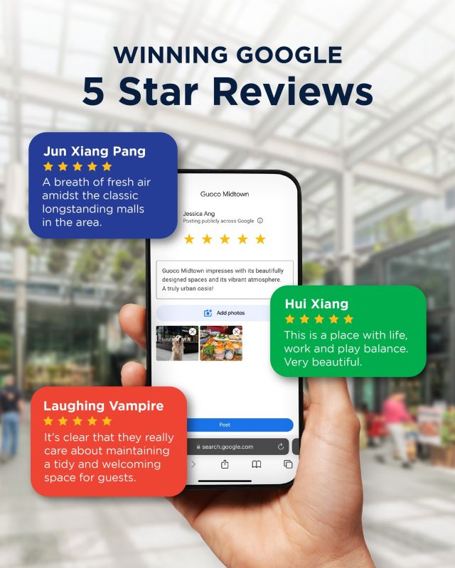 🔥💬 You’ve been serving reviews hotter than our ramen — and we’re eating it up!
BIG shoutout to our monthly winning reviews! 💸🎉

Wanna be next?
Snap, type, and win — it’s that easy.

How to Participate: 
✔️ Leave a review on our Guoco Midtown Google Reviews page and attach a photo! 📍📷 
✔️ Screenshot your review and submit it via the form (Find the link in our bio!) 🔗 
✔️ Enter from now till 31 Dec 2025 for a chance to win! 🏆 

Winners are chosen at random, so every entry counts. 
Ready, set… post! 📸✍️

🔸 This promotion is in no way sponsored, endorsed, administered by, or associated with Meta.

#guocomidtown #exploresingapore #hellomidtown