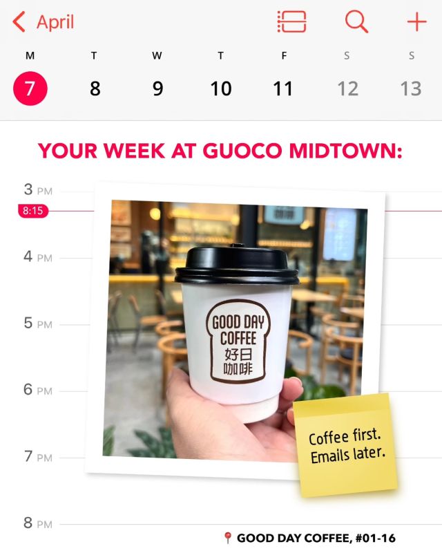 Got a favourite day of the week? 😉

From Monday blues to Sunday snooze, there’s always something to love at Guoco Midtown.
Food, vibes, and little wins — every day’s a good day here. 

#GuocoMidtown #ExploreSingapore #HelloMidtown
