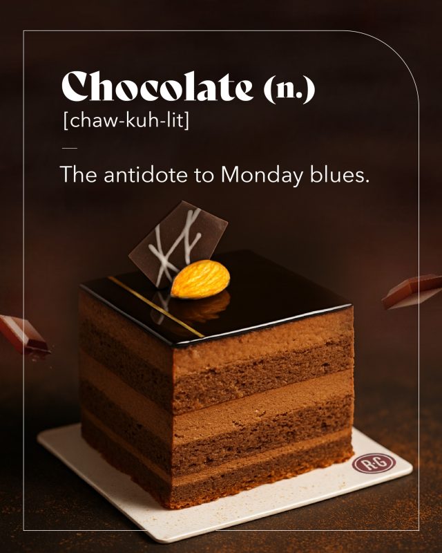 Chocolate (n.) [chaw-kuh-lit]
Mood: Decadent. Diagnosis: Monday blues.
Prescription? A rich slice from Rive Gauche. 🍫

Celebrate World Chocolate Day the only way that makes sense — with layers of pure indulgence at #01-05, Guoco Midtown II, Tan Quee Lan.

#GuocoMidtown #LetsGoGMTII #RiveGauche #WorldChocolateDay #TanQueeLanSt #ThisIsMyGMTII