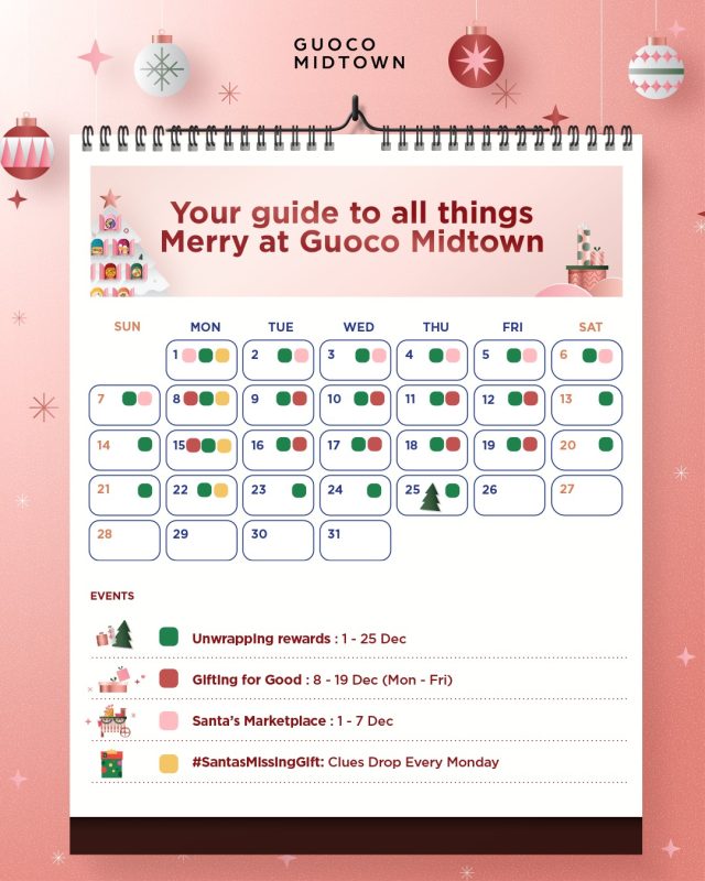 Christmas is officially in full swing at Guoco Midtown. 🎁✨

Here’s your overview of all the festive happenings this season! See you around!

#GuocoMidtown #MidtownChristmas #GuocoMidtownII