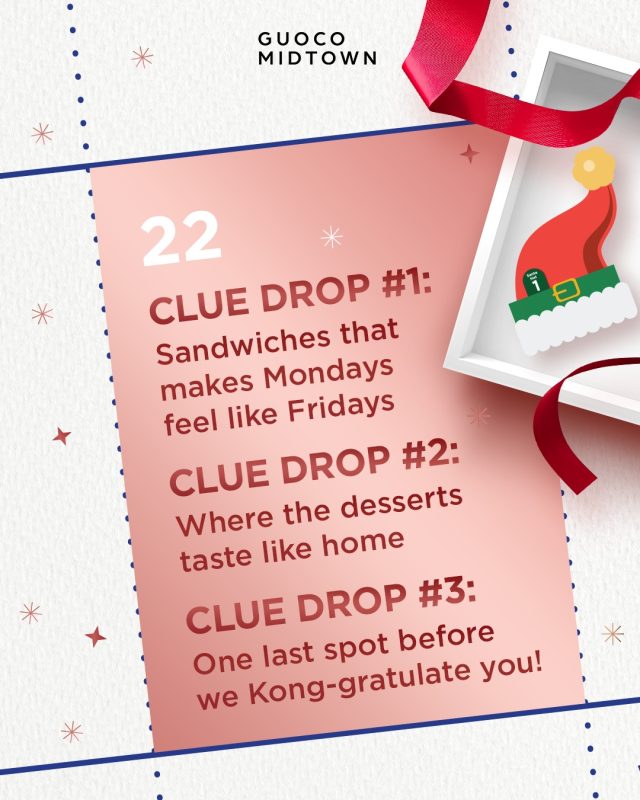 Four weeks in, and Santa’s still not fully dressed. 🎄🎅
His hat is missing, can you find it?
Last chance to win $40 worth of dining vouchers!

🔎 How to join:
1️⃣ Spot & snap photos of the 3 hidden Santa Hats around the mall.
DM us your photos and a receipt* from any Guoco Midtown retail store on Instagram.
2️⃣ Follow @guocomidtown on Instagram.
3️⃣ Like & share our pinned post to spread the cheer.

*Receipt must be dated 22 - 28 Dec 2025

🗓️ Entries close on 28 Dec (Sunday), 11:59 PM
Terms & conditions apply.

This promotion is not sponsored, endorsed or administered by Instagram or Facebook.

#GuocoMidtown #GuocoMidtownII #MidtownChristmas #SantasMissingGifts #BeachRoad #TanQueeLanSt