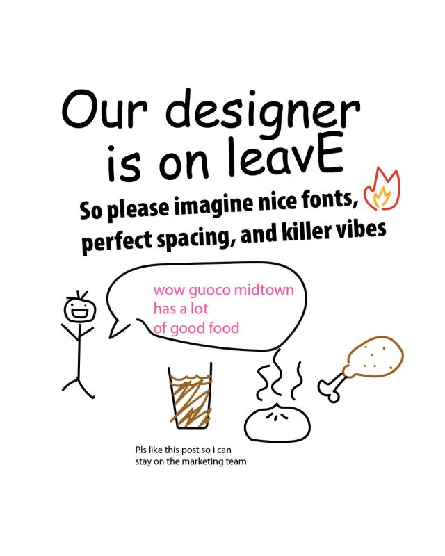 New year, new energy… just not in the design department yet.
Our designer is still on holiday break.

Normal visuals will resume once the designer is back from their holiday break and emotionally prepared for 2026.
Until then… warm thoughts and gentle patience 🫶😂

#GuocoMidtown #HelloMidtown #FoodieSG