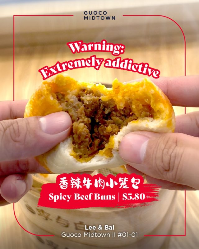 Some days call for something safe and familiar.
Today is not that day.
Lee & Bai’s new Spicy Beef Buns are on the menu. You’ve been warned.

📍 Lee & Bai · Guoco Midtown II #01-01

#GuocoMidtownII #MidtownEats #SingaporeFood